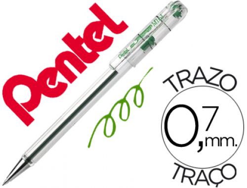 Esferografica pentel mini bk77 verde 0,7 mm , Pentel , 54547 , 3474372770408